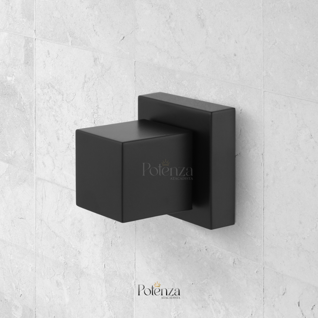 4 Acabamentos Quadrado P/ Registro Pressão Chuveiro Gaveta Geral ½ e ¾ Padrão Deca Preto Fosco