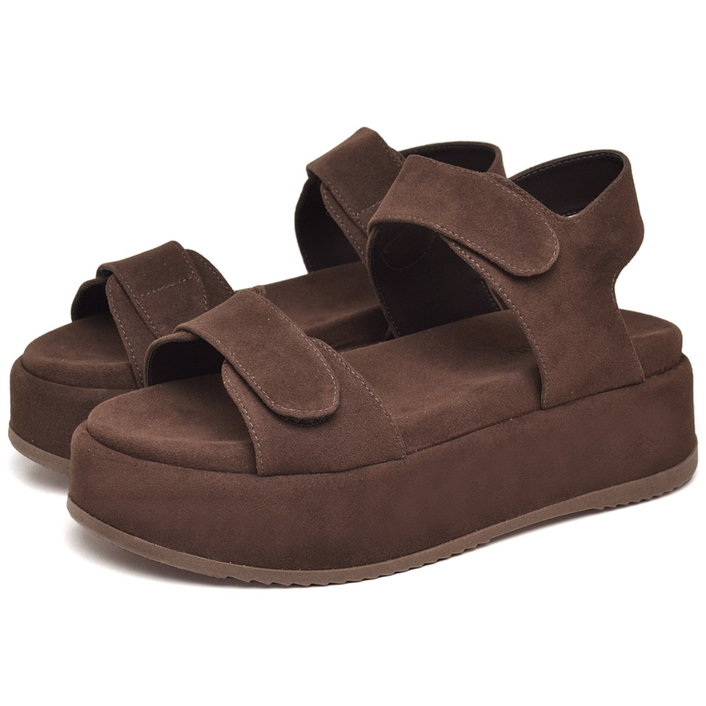 Papete Feminina Sandália  Plataforma Marrom Dubuy Lana 2088DB em Oferta na Shopee