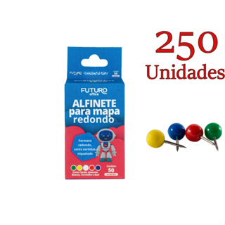 Alfinete para Mapa Aço Niquelado Cabeça Taça ou Redondo 250 Unidades Futuro em Oferta na Shopee