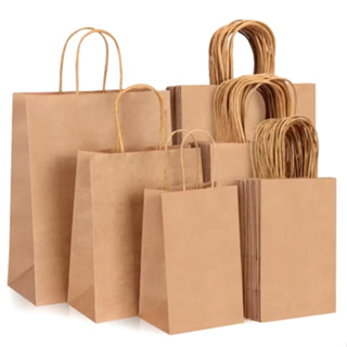 10 Sacolas de Papel Kraft com Alça Reforçada P M G Presente e Delivery em Oferta na Shopee