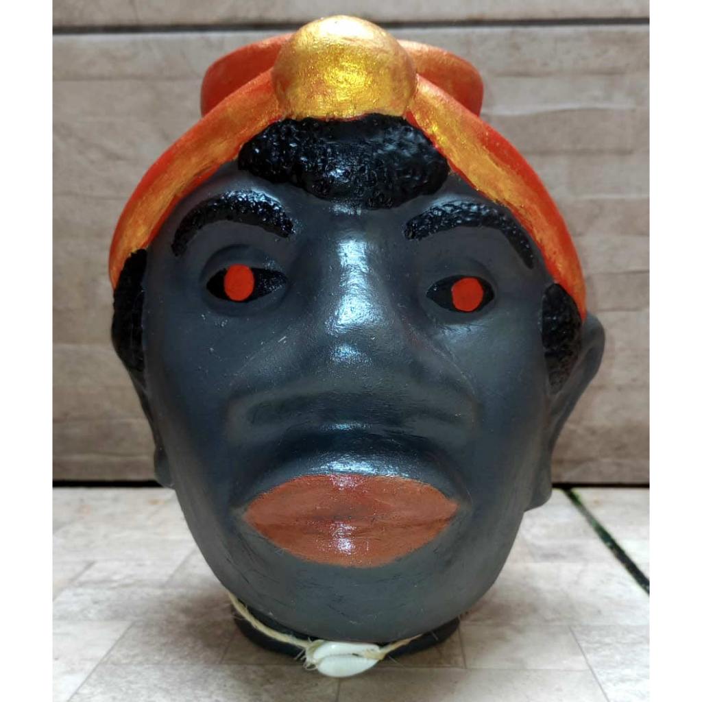 Cabeça de Pomba Gira vulto de Esu Grande vaso pote de barro igba imagem candonblé umbanda