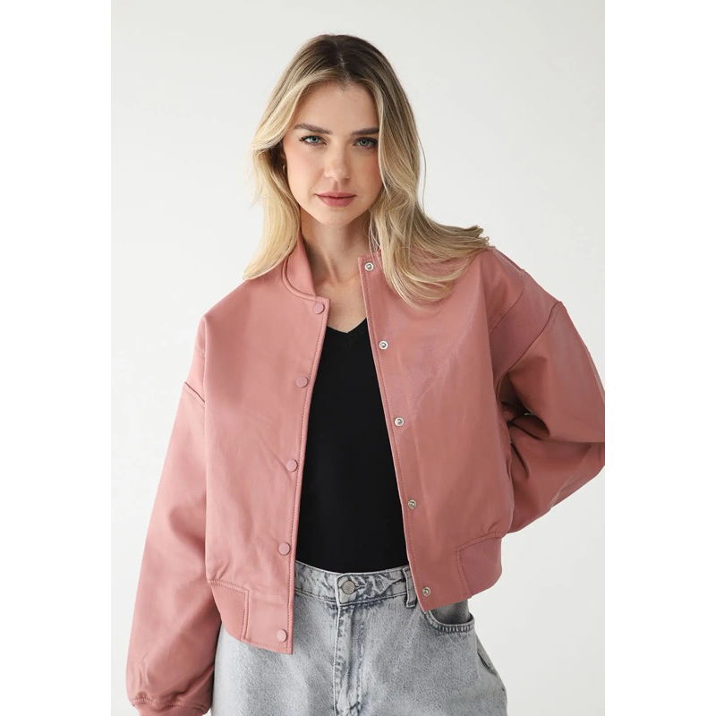 Jaqueta facinelli bomber colegial PU lisa gringa