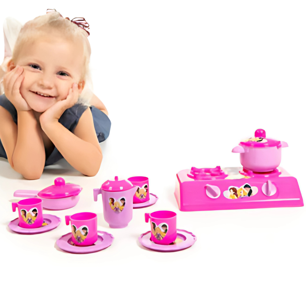 Cozinha Princesa Completa Fogão e Acessórios 12 Peças Com Caixa De Brinquedo Para Presente em Oferta na Shopee