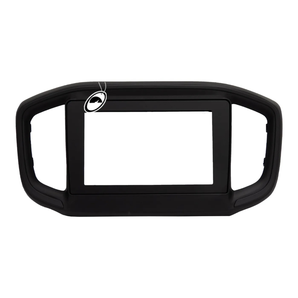 Moldura De Painel 2 Din 9" Polegadas Fiat Strada 2020 2021 2022 2023 Black Piano