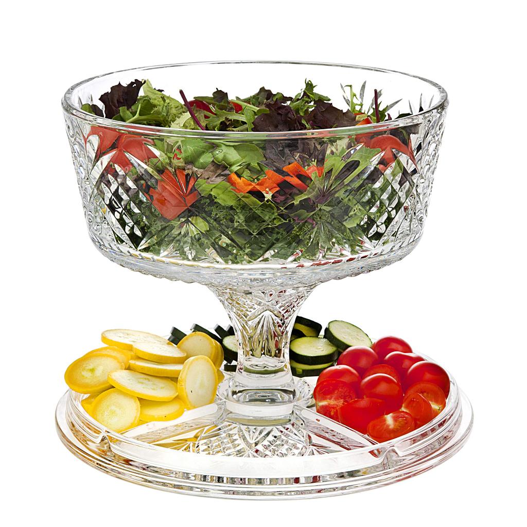 Boleira Saladeira 5em1 Suporte Para Bolo Saladeira Petisqueira Com Tampa Suporte Salgados De Vidro
