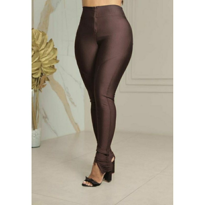 Calça Legging Montaria Com 3 Zíper Na Perna e Bolso em Oferta na Shopee