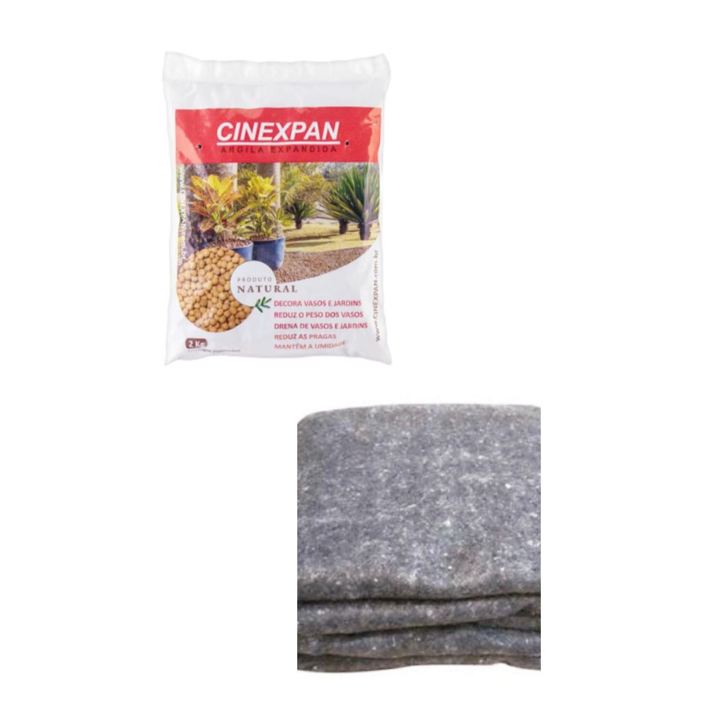 Kit Manta de Bidim 1 Metro + Argila Expandida 2 kilos