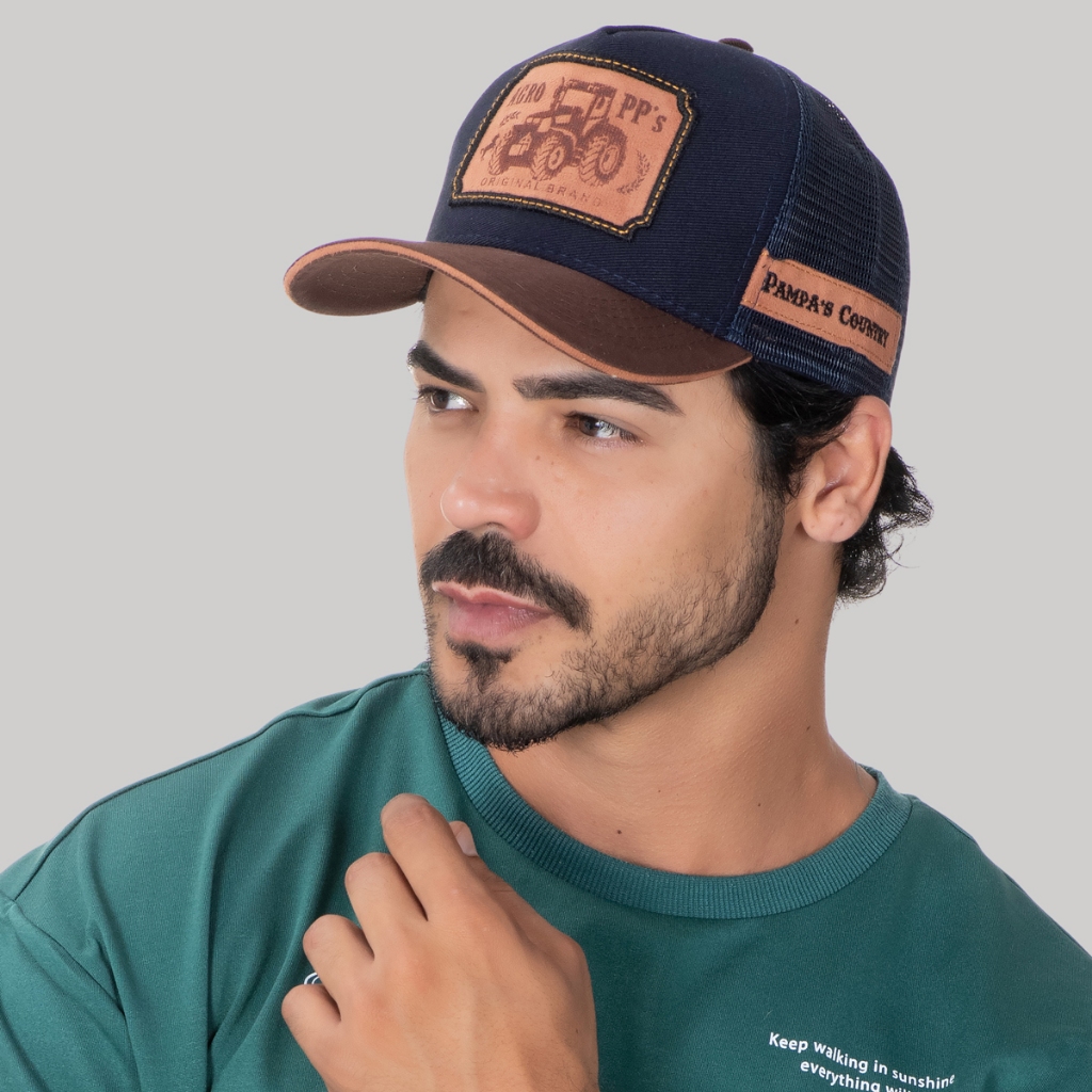 Boné Country Preto Unissex Telinha Sertanejo Agro Trator