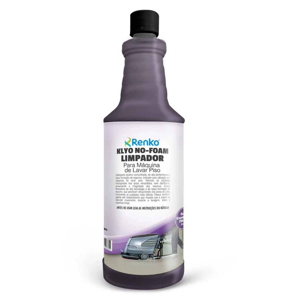 1L Rende 200L Detergente Klyo No-Foam Renko – Baixa Espuma p/ Lavadora de Piso | Uso Profissional