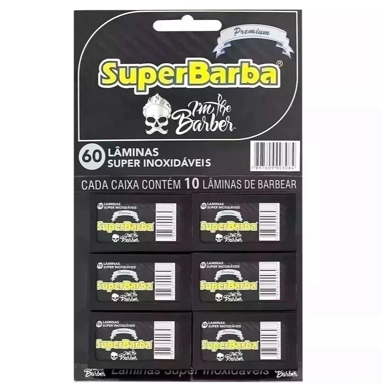 Lâmina De Barbear Super Barba Black Premium 60 Lâminas Cartela