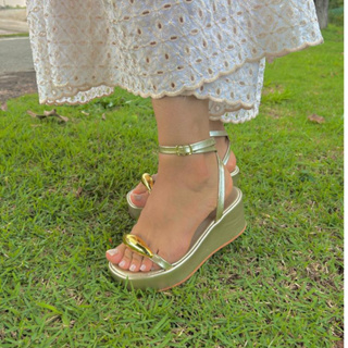 Sandália Feminina Confortável Salto Alto Anabela Plataforma Flat Confortável Feminino em Oferta na Shopee