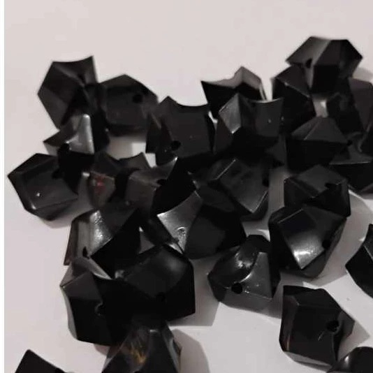 Miçanga para bordado e pulseira Conta Entremeio Cubo - 14mm