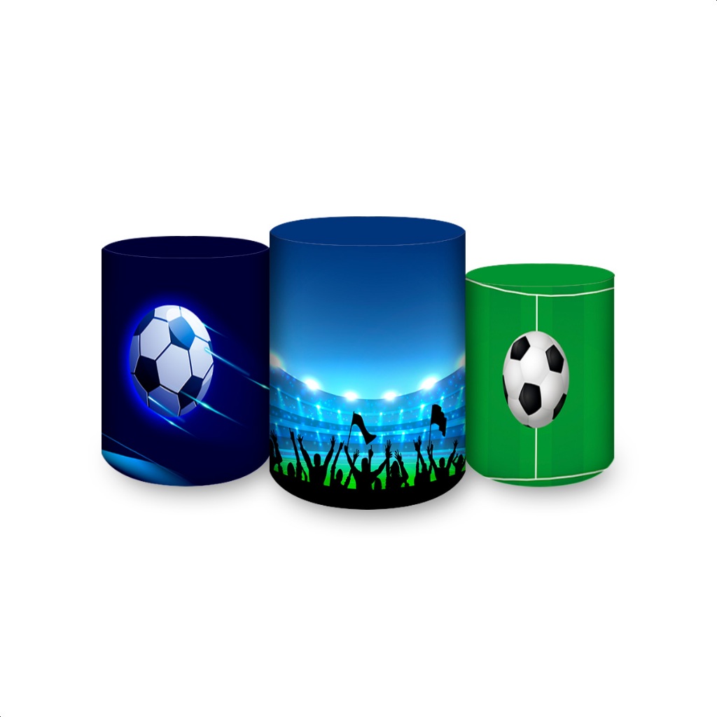 Capas De Cilindro Sublimados Veste Fácil C/ Elástico Tema Futebol