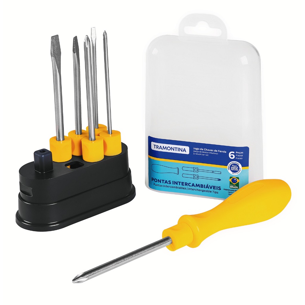 Jogo de Chaves de Fenda e Phillips Tramontina com 6 Peças 41110/506 em Oferta na Shopee