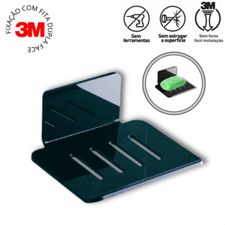 Suporte Sabonete Saboneteira Acrílica Acessórios de Banheiro 3M Fixação sem Furos em Oferta na Shopee