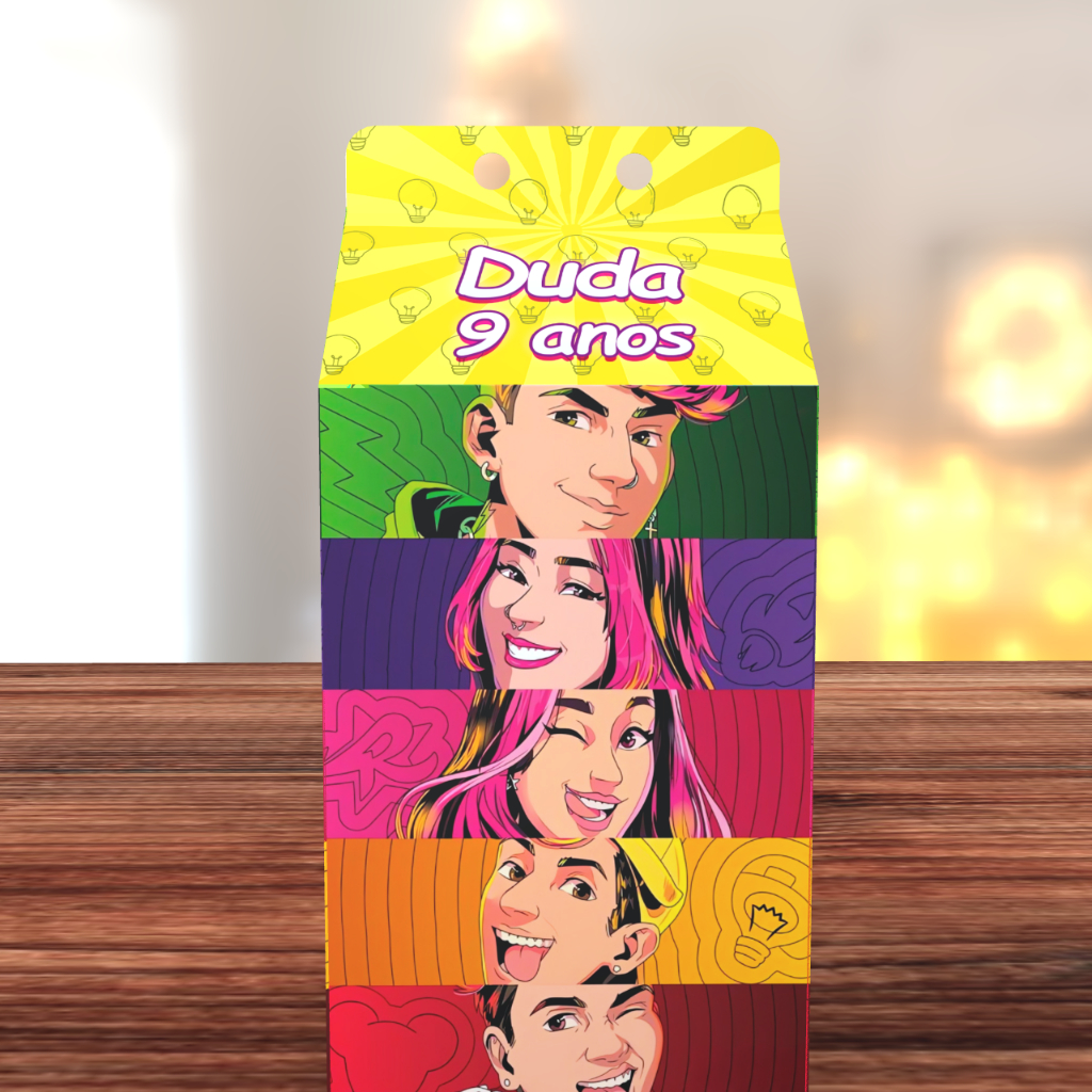 kit 10/20/30/40/50/60 Caixa Milk Emilly Vick Os Rosas Personalizada  com nome