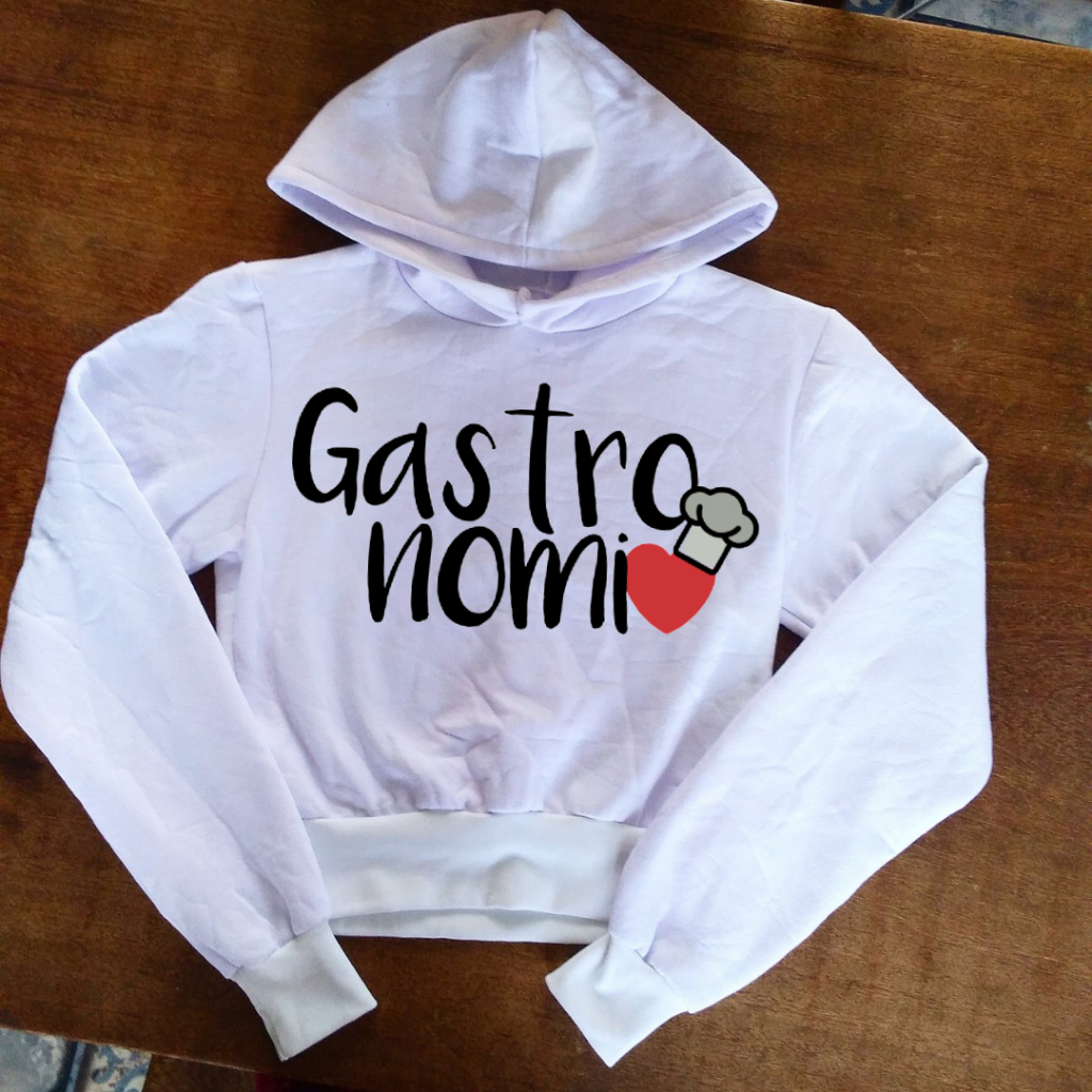 Blusa de Gastronomia com Chapéu - Moletom Cropped Feminino