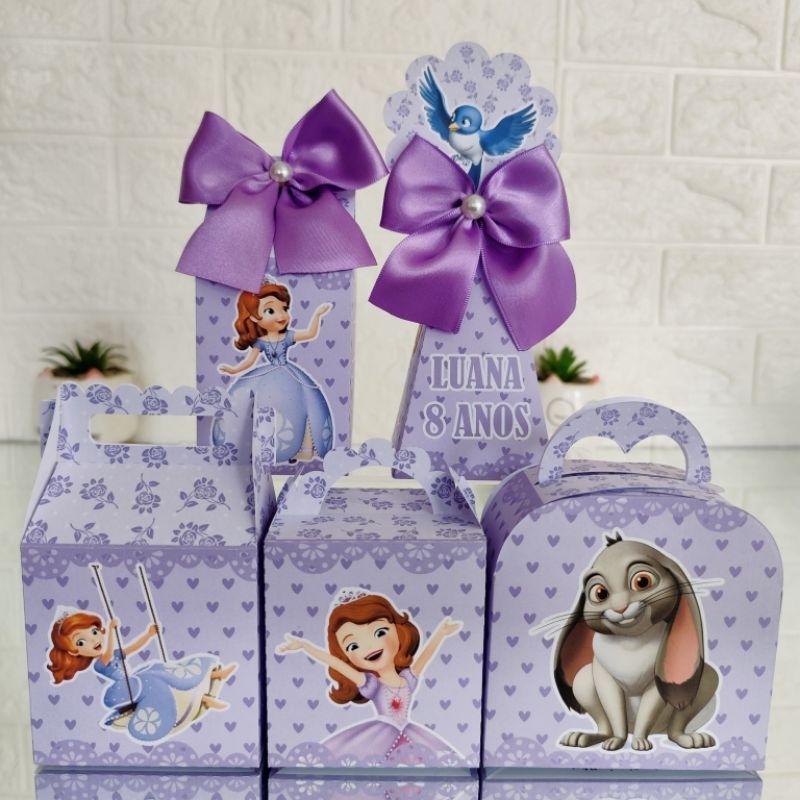 Kit Caixinhas Princesa Sofia/Sophia - Lembrancinhas Personalizadas | Mimos | Kit Festa | Personalizados (PEGUE E MONTE)