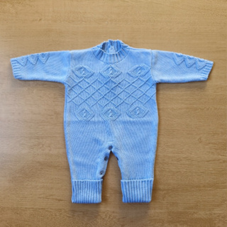 Macacão Losango Bebê Trico RN Vira Pezinho Menina e Menino Saída Maternidade em Oferta na Shopee