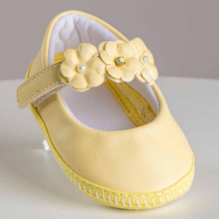 Detalhes do Sapatilha Sandália Feminina Recém Nascida Batizado Confortável Flor Original Lisa Shoes Compre Já