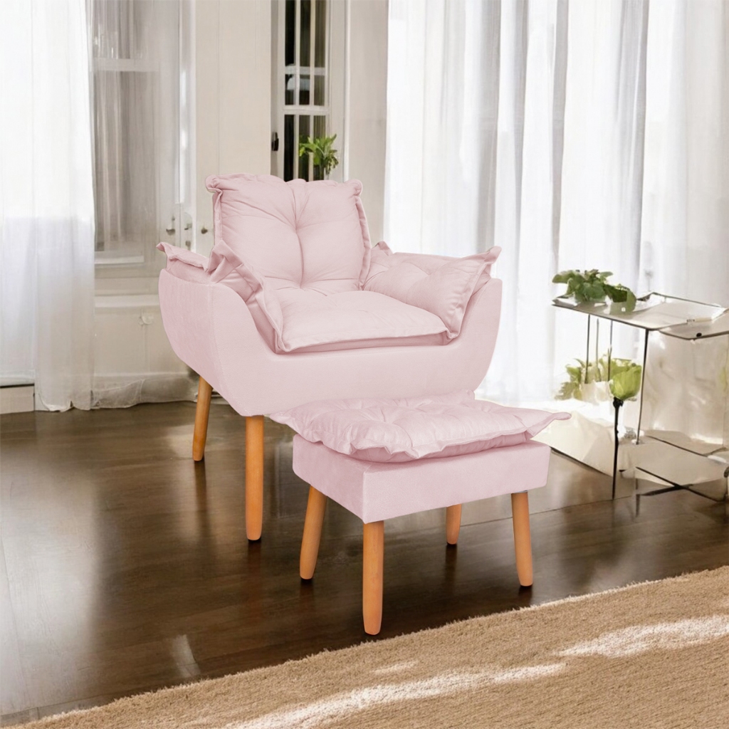 Poltrona Cadeira Opala Amamentação Suede Premium Pé Palito em Oferta na Shopee