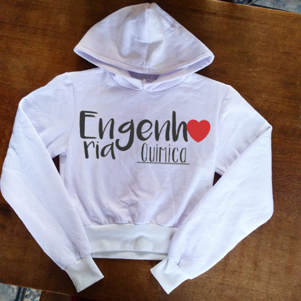Blusa de Engenharia Química - Moletom Cropped Feminino