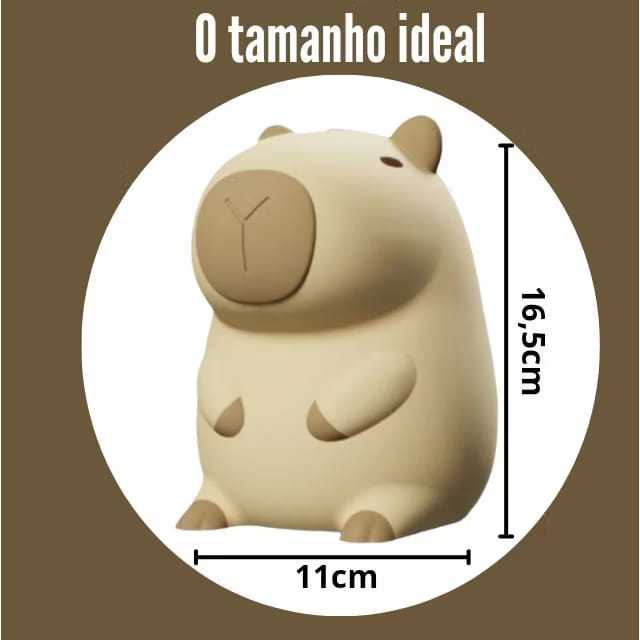 Luminária Capybara Silicone Sleep Night Light USB Luz Nocturna Recarregável LUMINIA Tiktok