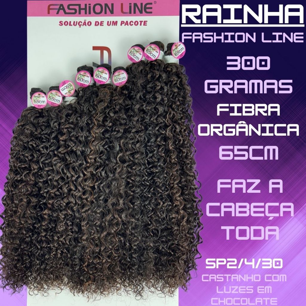 RAINHA 65cm - FASHION LINE - Cabelo Cacheado Orgânico - 300g.