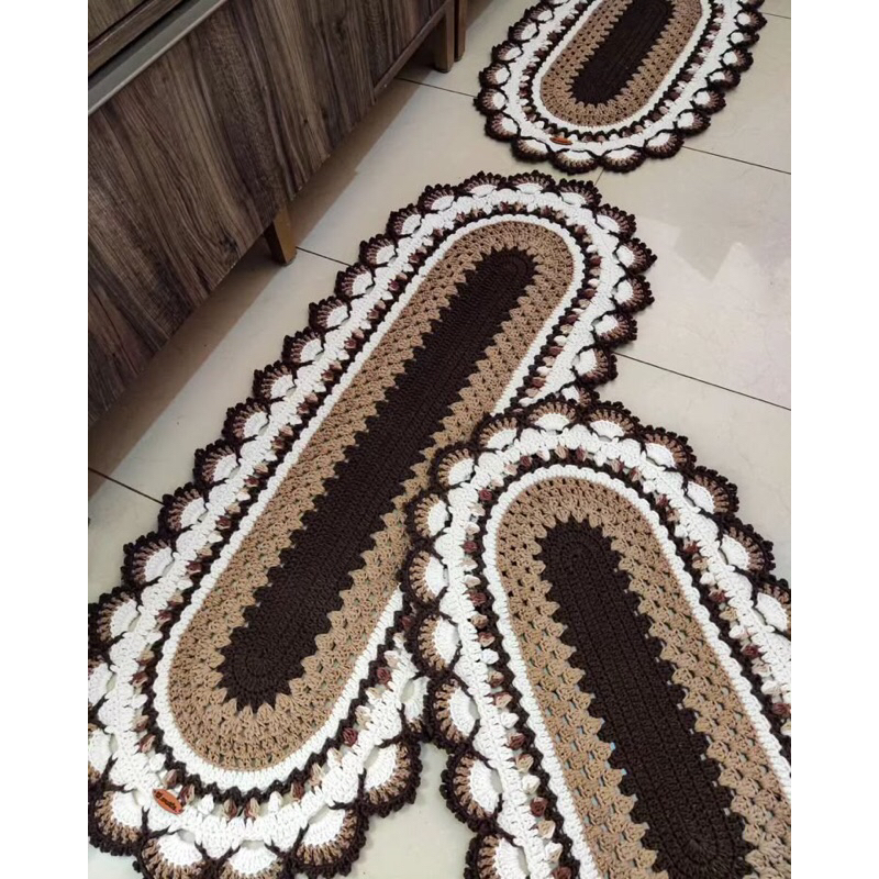 jogo de cozinha tapete em crochê para decorar sua casa passadeira tapete cozinha ou sala