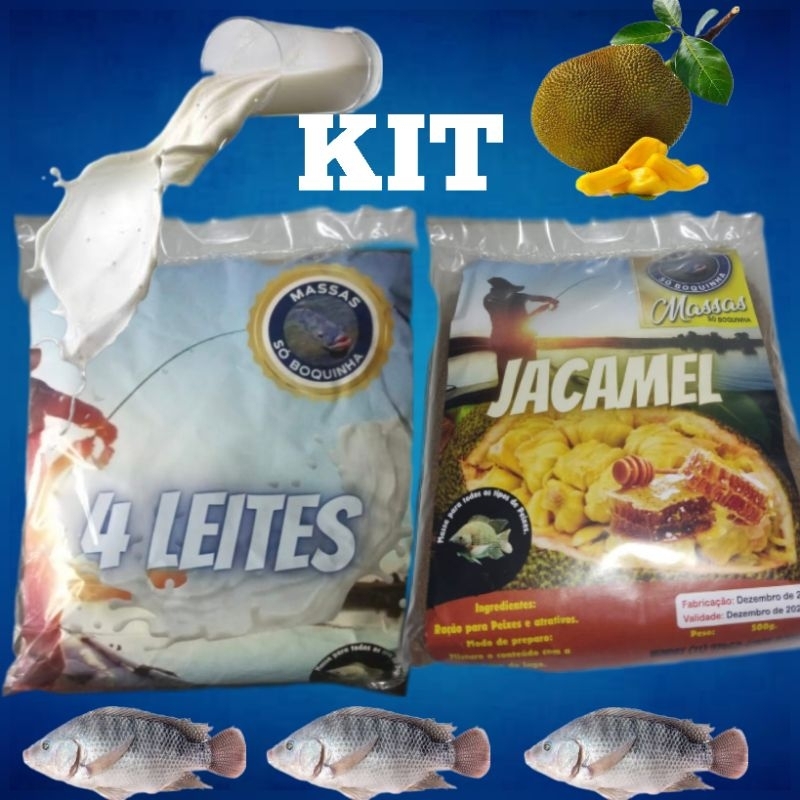 KIT 4 LEITES e JACAMEL MASSA PARA PESCA DE TILÁPIA SÓ BOQUINHA (SÓ AS PEGADEIRAS) em Oferta na Shopee