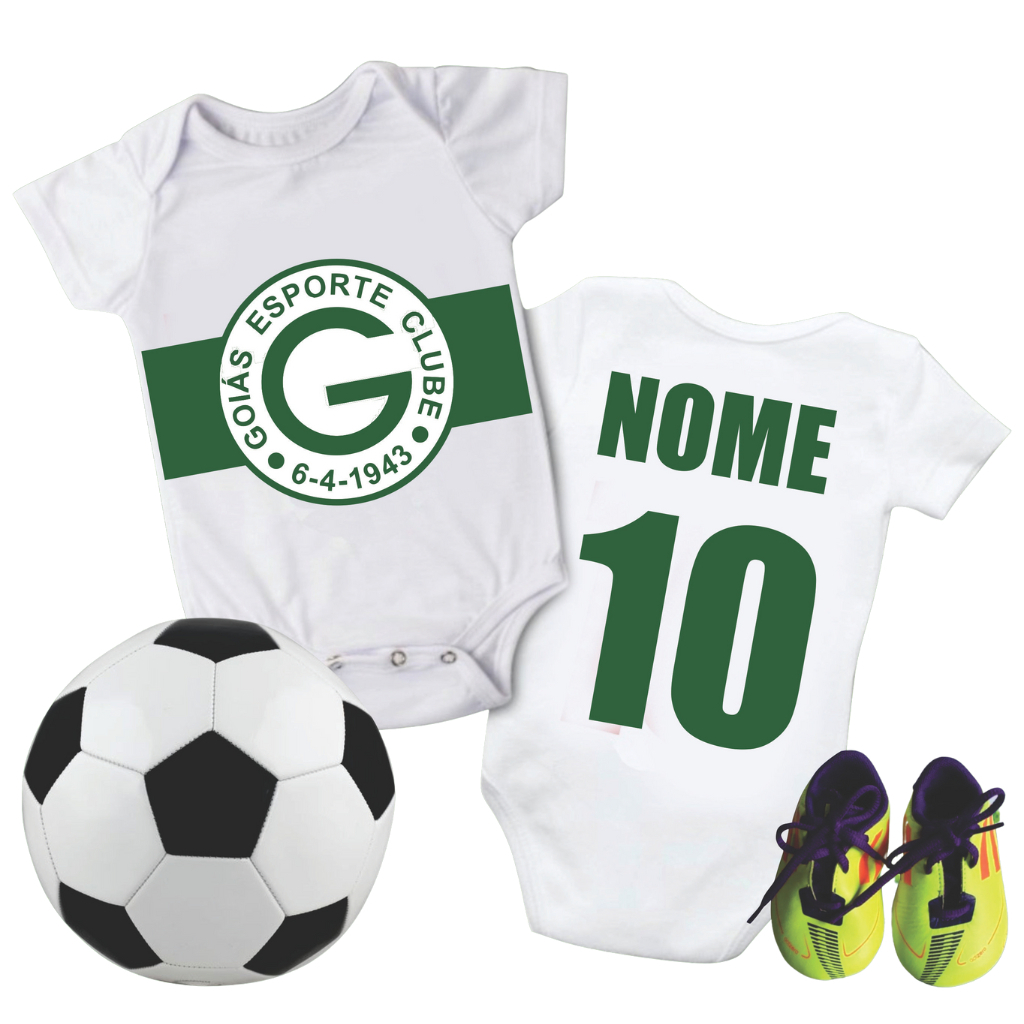 Body bebê infantil time goias personalizado seu nome em Oferta na Shopee