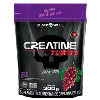 Creatina Turbo 300g Refil Black Skull Embalagem Econômica Sabor Uva em Oferta na Shopee