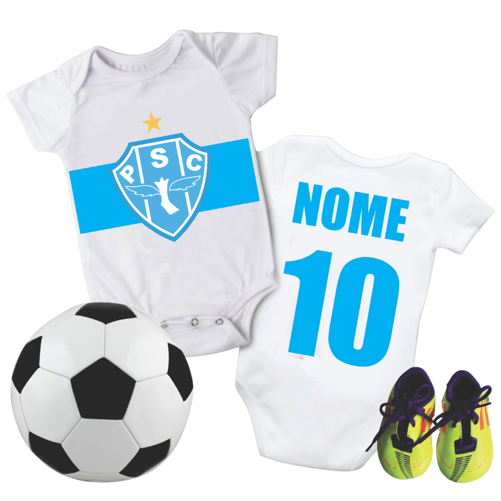 Body bebê infantil time paysandu personalizado seu nome em Oferta na Shopee