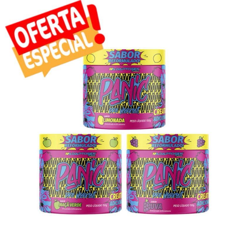 Panic Pré treino Adaptogen 150g Com Creatina