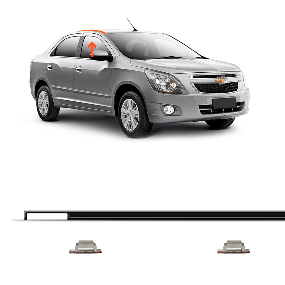 Borracha Friso canaleta De Teto + grampos fixação Cobalt 2012 a 2020 Lado Direito