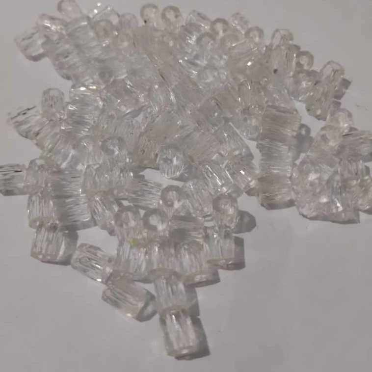 Miçanga para bordado e pulseira Conta Cubo Acrilico Transparente 7mm - 150 Gramas