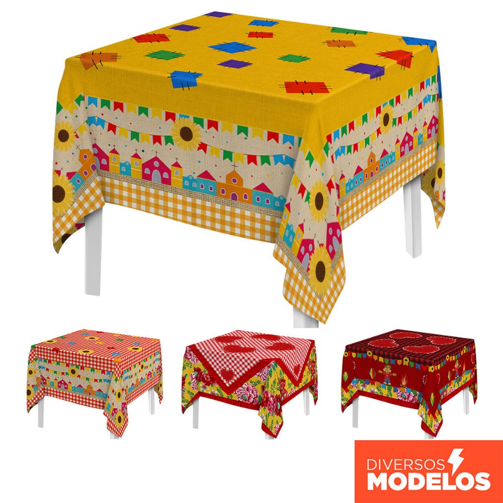 Toalha de Mesa Quadrada Festa Junina 150x150cm Tecido Estampado Decoração Junina em Oferta na Shopee