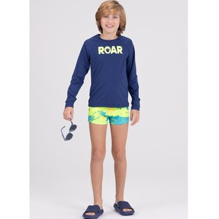 Conjunto Infantil Manga Longa UV 50+ Roar Marinho em Oferta na Shopee