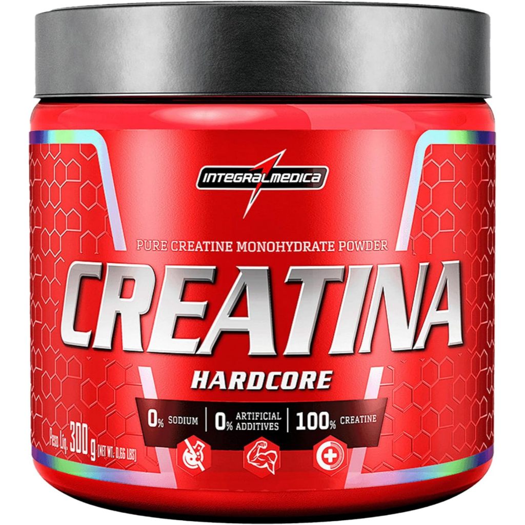 Creatina em Pó 300g Hardcore 100% Pura e Monohidratada - Integralmédica