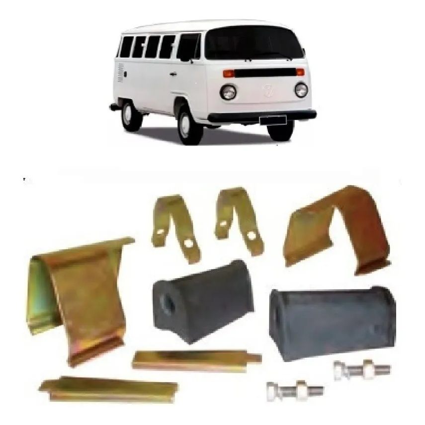 Kit Reparo Buchas E Abracadeira Da Barra de ligação  Estabilizadora Vw Kombi TODAS ( PAR)