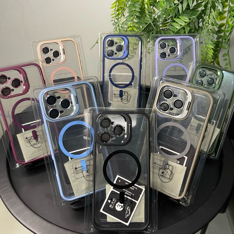 Capinha capa case magsafe + proteção lente câmera para iphone 11 12 13 14 15 16 promax