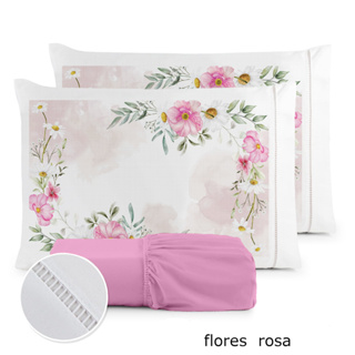 Jogo de Lençol Casal  400 Fios Micropercal Queen/King 3 Pçs Estampado Casal Padrão em Oferta na Shopee