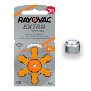 Pilha Auditiva 13 Rayovac Bateria Pr48 6 unidades