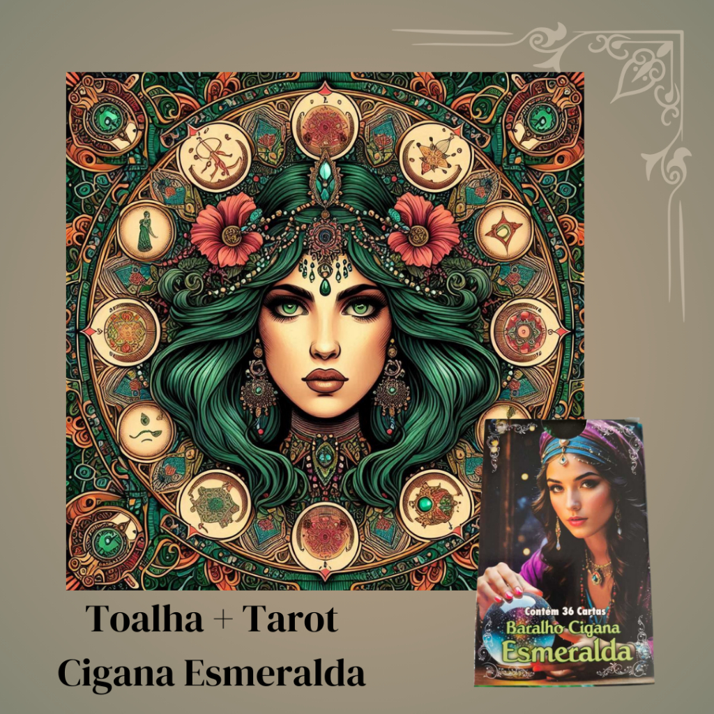 Kit Toalha Cigana Esmeralda + Cigana Esmeralda 36 Cartas em Oferta na Shopee