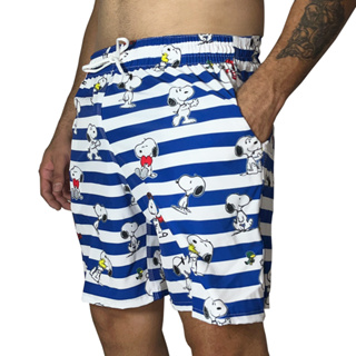 Short Masculino Snoopy Moda Praia Premium Bermuda Elastano em Oferta na Shopee