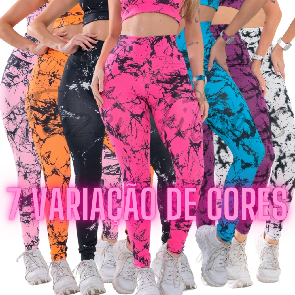 Calça Legging Marmorizada Degrade Feminina Leg para Academia Ginastica Caminhada