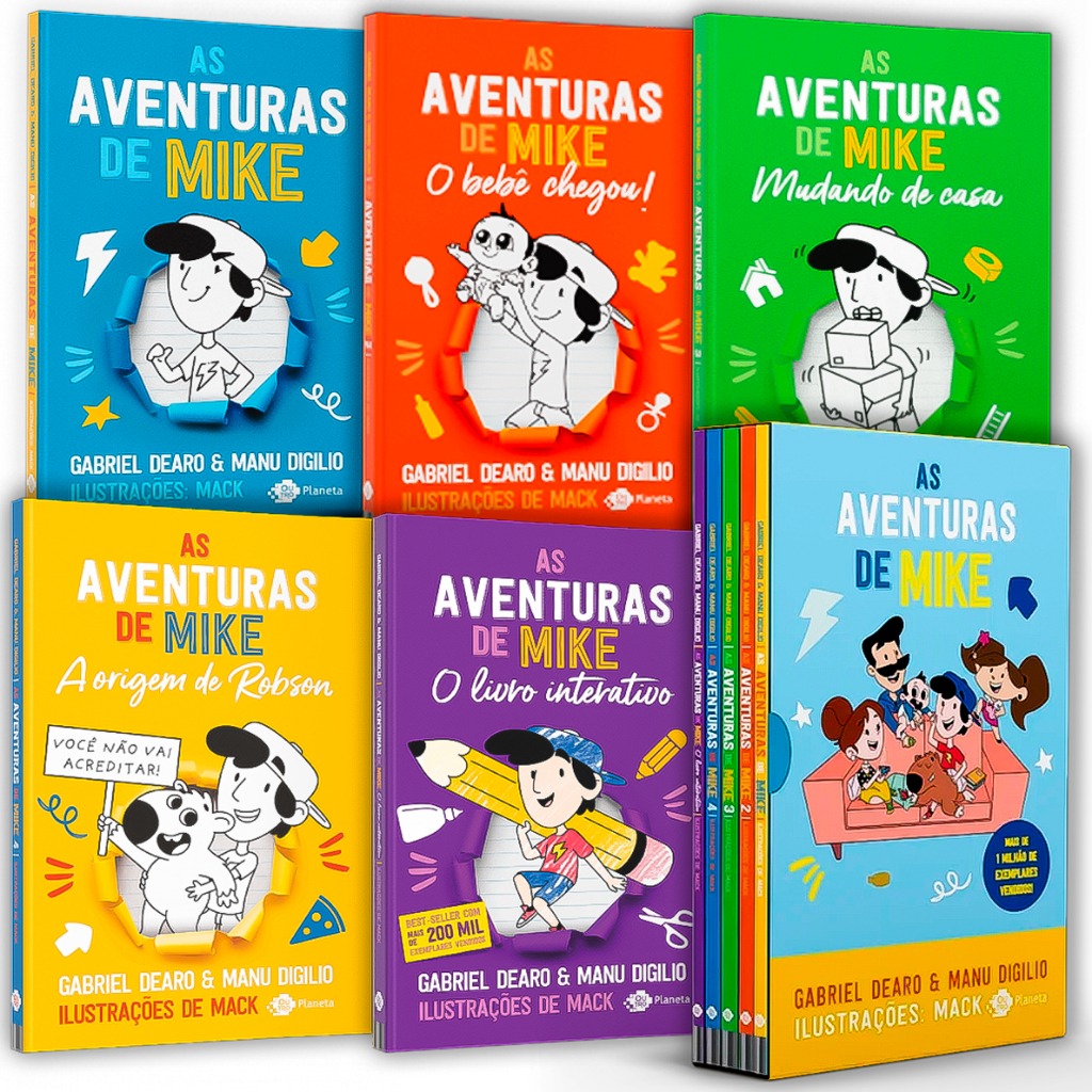 Livros As Aventuras de Mike Volume 1, Volume 2, Volume 3, Volume 4, Livro Interativo + Box em Oferta na Shopee