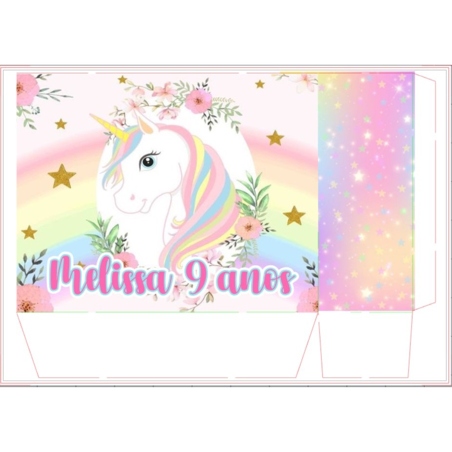 Sacolinha Saquinho Surpresa Unicornio lembrancinha personalizados festa infantil unicórnio