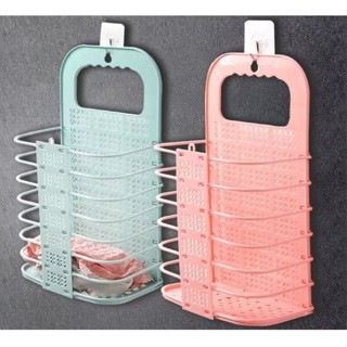 Cesto plástico Grande de parede com gancho para Roupa Suja dobrável para lavanderia em Oferta na Shopee