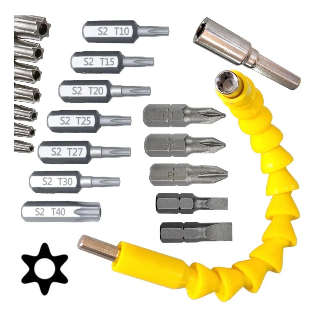 Haste Prolongador Flexivel Bits Torx Furo Guia Fenda E Ph Para Parafusadeira